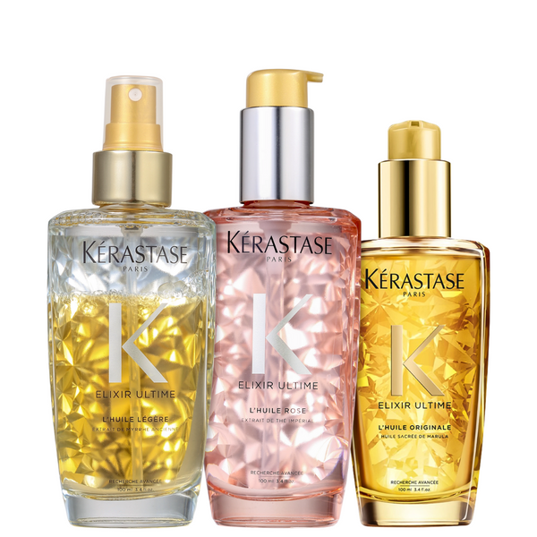 Kit Elixir Ultime Huile – Nutrición, Brillo y Ligereza del Pelo (3 productos)